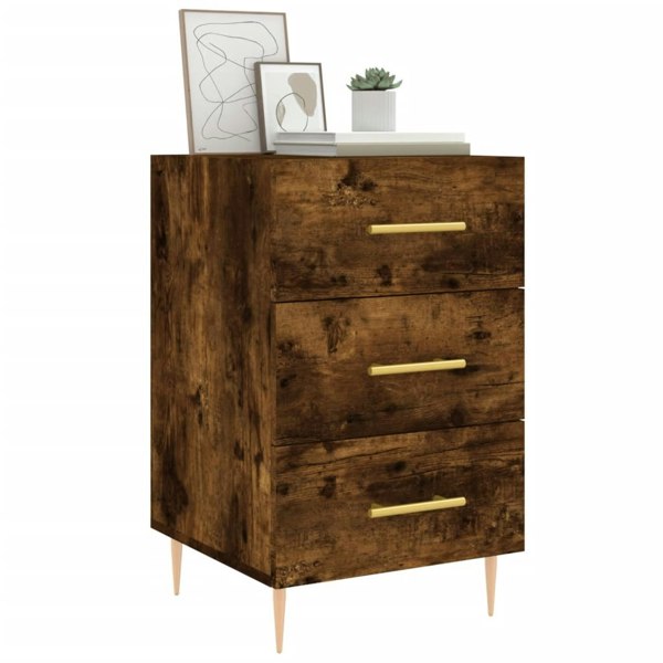 Berkfield Bedside Cabinet Smoked Oak 40x40x66 cm Engineered Wood