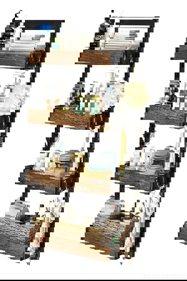 Living and Home 4 Tier Hanging Detachable Shower Caddy Shelf Kitchen Pantry Organizer Over Door No Drilling