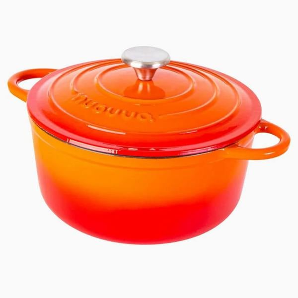 Sourdough By The Sea Large Dutch Oven Cast Iron Casserole Cooking Pot with Lid 4.7L for Sourdough Breadmaking