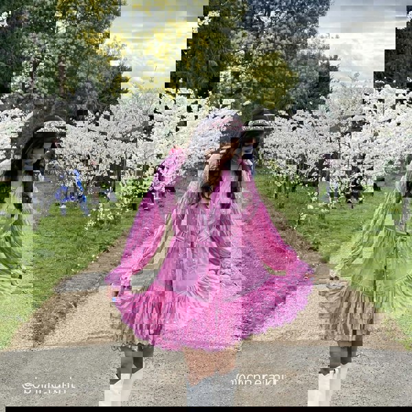 pink jewelled headband worn by bonnie rakhit