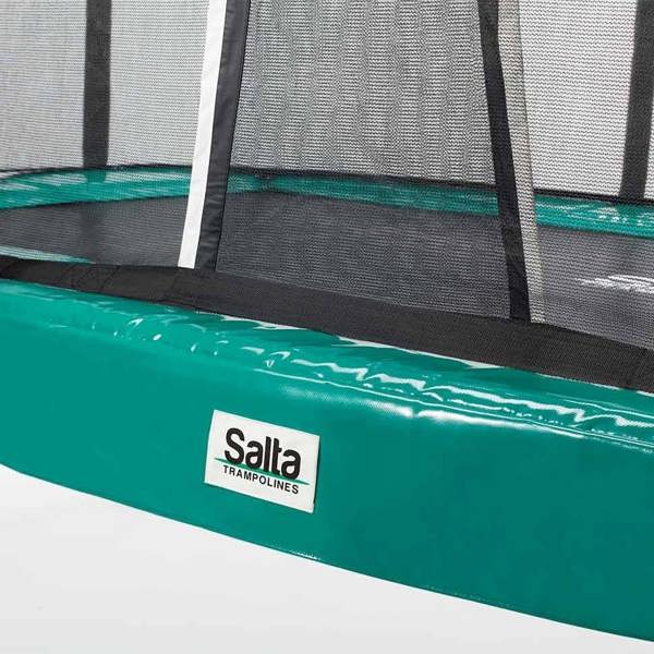 10ft x 7ft Salta Green Rectangular First Class Trampoline with Enclosure (5375G)