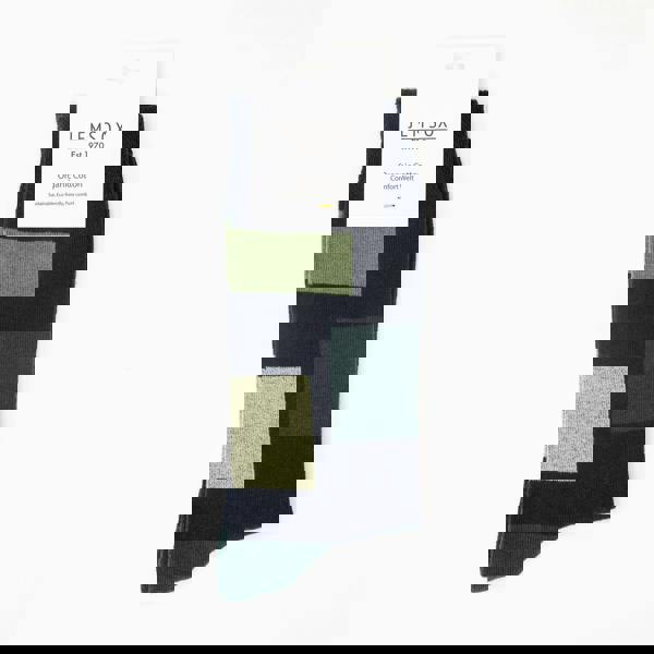 Jemsox Block Pattern Organic Cotton Mens Socks | Comfort Top & Breathable Fit