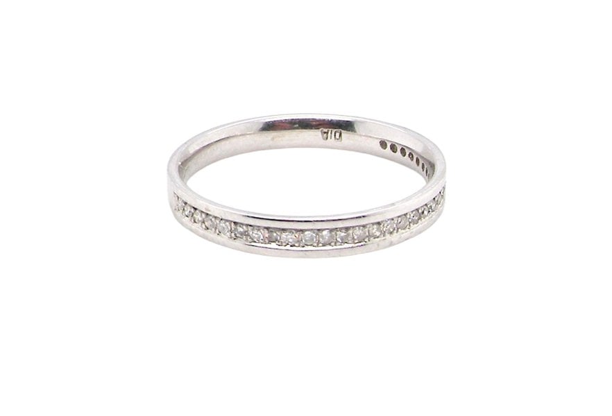 white gold half hoop diamond eternity ring