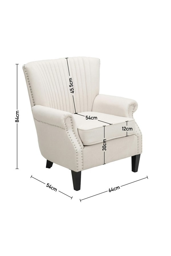 Living and Home Upholstered Armchair With Nailhead Trims