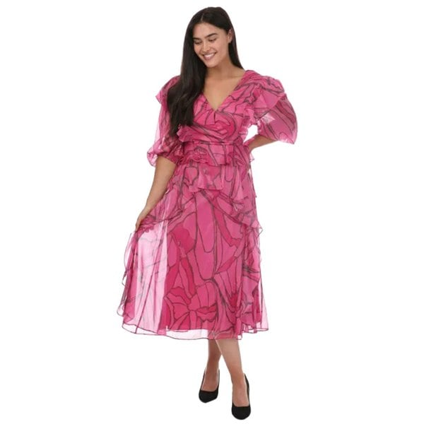 Ted Baker Womens/Ladies Victoir Printed Ruffles Pinafore Dress - Pink