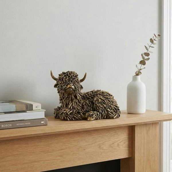 Garden Greatness Doodle Lying Highland Cow Ornament