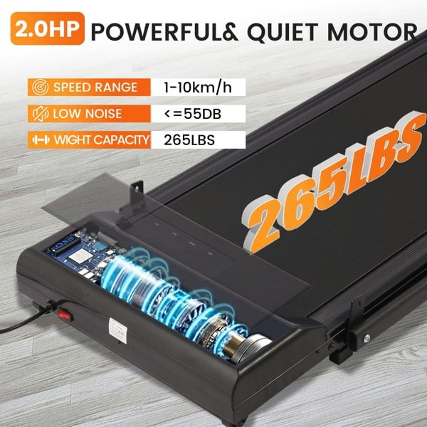 Leaper 2 in 1 Foldable Home Fitness Walking Running Treadmill With Handrail