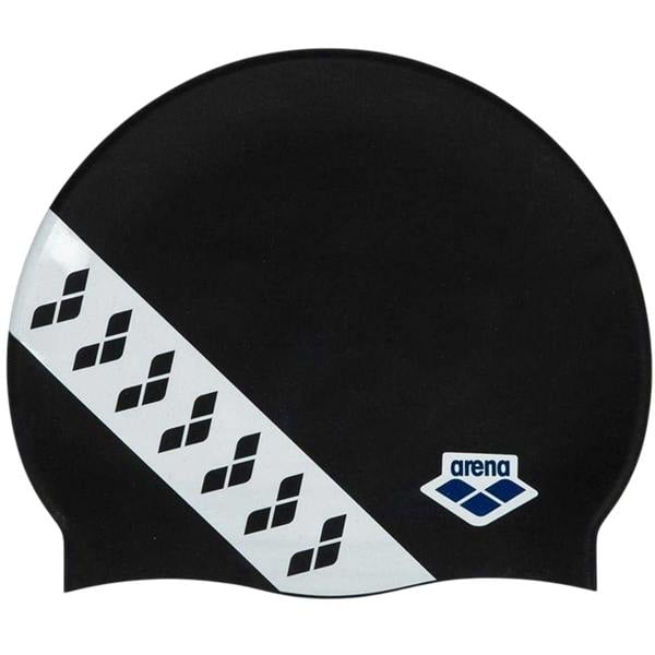 Arena Unisex Adult Stripe Logo Swim Cap - Black - 