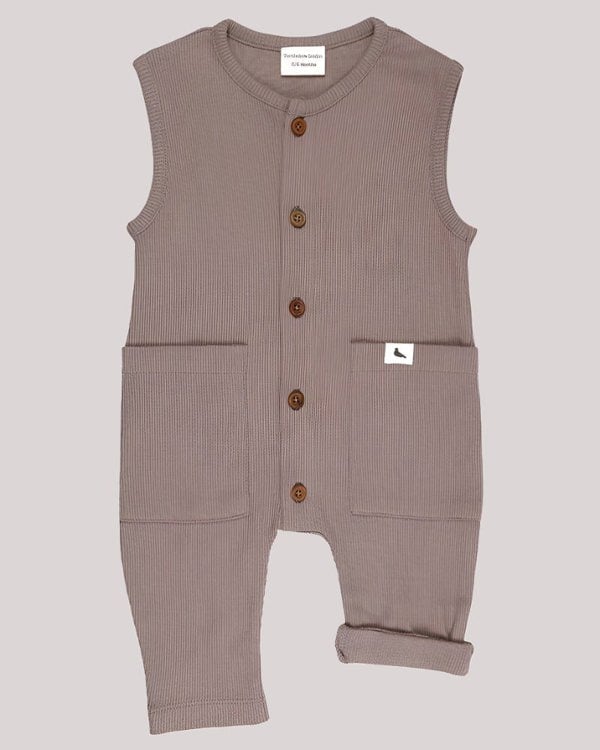 Brown Rib Jumpsuit - image 1