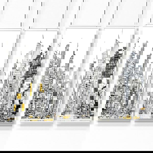 Wall Decor For Hallway | Set of 2 Urban Skyscrapers Wall art Prints