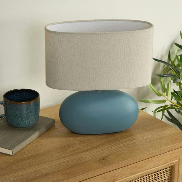 Pagazzi Lighting Eveline Blue Ceramic Table Lamp