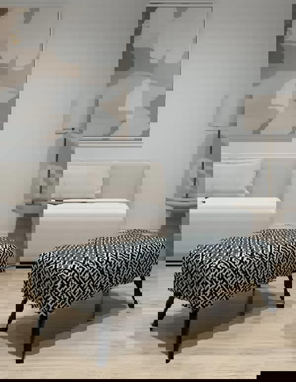 ISTOOLS Premium Eden Embossed Pattern Footstool Ottoman – Window Bay Seat & Multi-Use Coffee Table Bench (Non-Storage)