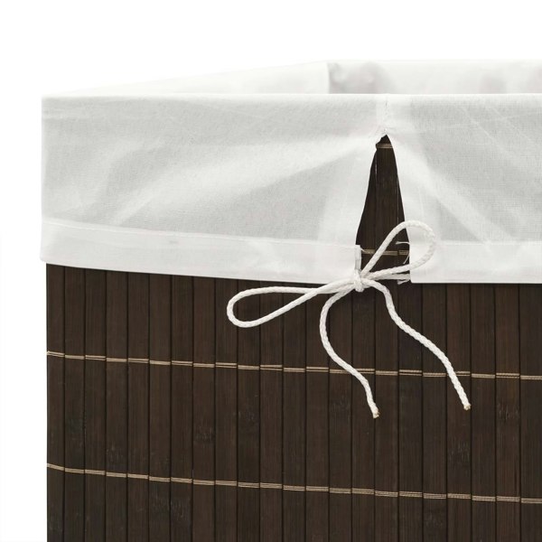 Berkfield Bamboo Laundry Bin Rectangular Dark Brown