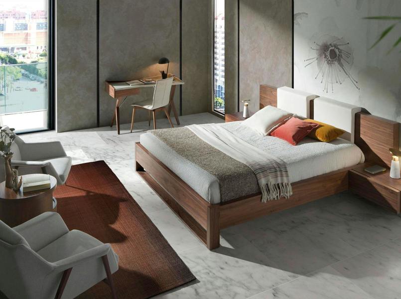 Angel Cerdá Walnut Desk With Grey Wooden Top 3018