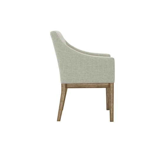 Wyld Haus Athenry Upholstered Linen Effect and Natural Wood Dining Chair