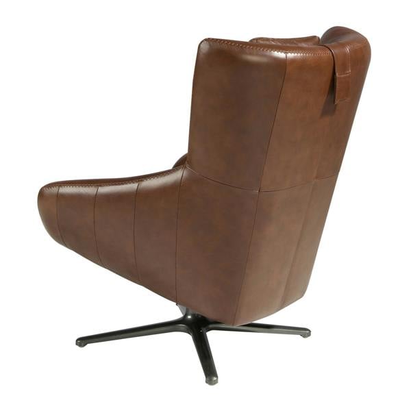 Angel Cerdá Cognac Brown Leather Swivel Armchair 5089