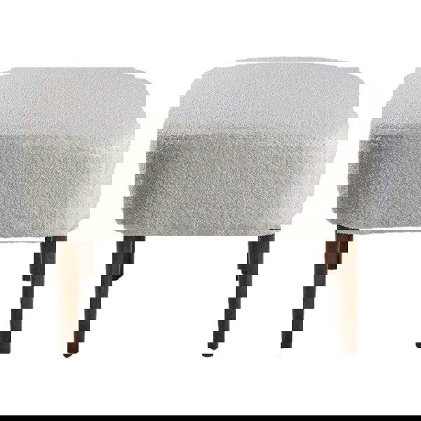 White Boucle Teddy Upholstered Accent Chair with Footstool Lounge Chairs Living and Home