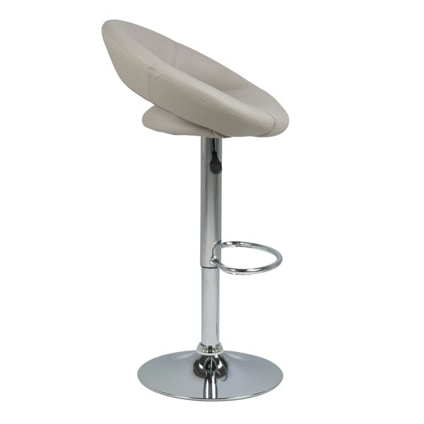 Furniture To Go Plump Light Grey Swivel Bar Stool with Open Back