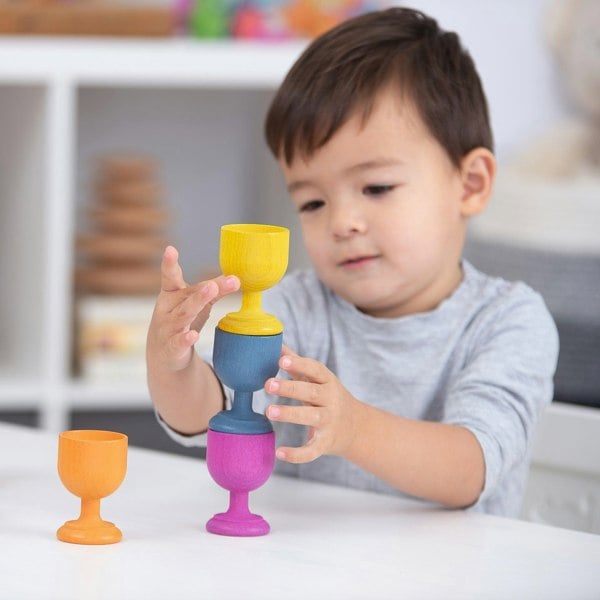 tickit Rainbow Wooden Egg Cups