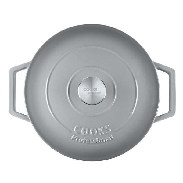 Cooks Professional 26cm Cast Iron Casserole | Grey