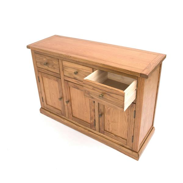 Cabinet Bits Salerno Light Wood 3 Drawer 3 Door Sideboard Brass Knob