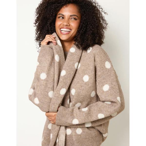 Blue Vanilla Polka Dot Knit Jumper With Scarf