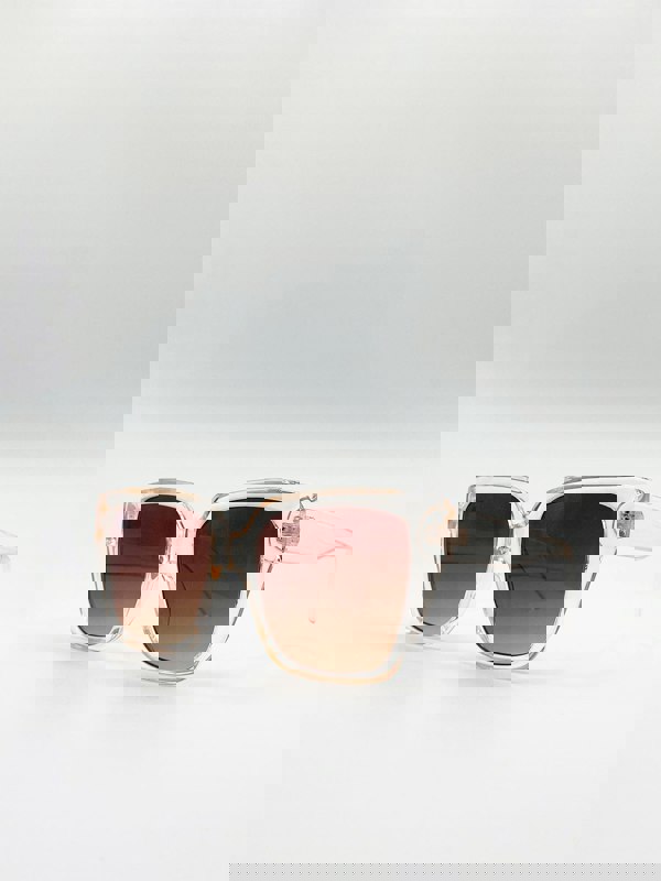 SVNX Crystal Frame Oversized Square Sunglasses