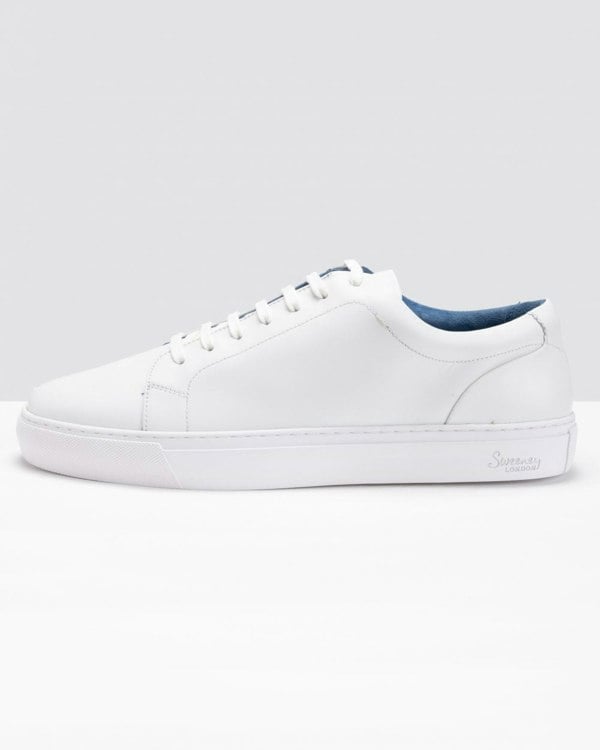 Oliver Sweeney Hayle Antiqued Calf Leather Mens Trainers - White
