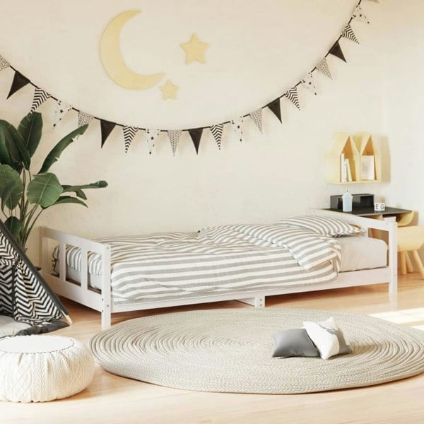 Berkfield Kids Bed Frame White 90x190 cm Solid Wood Pine