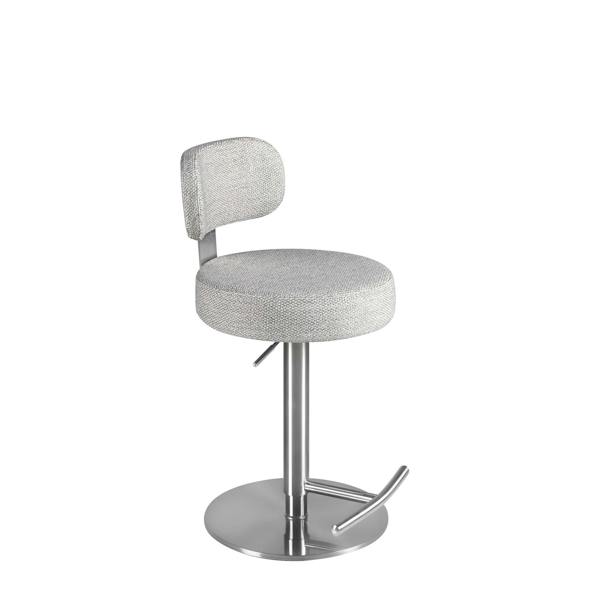 Angel Cerdá Swivel Stool in Light Grey Marbled Fabric 4230