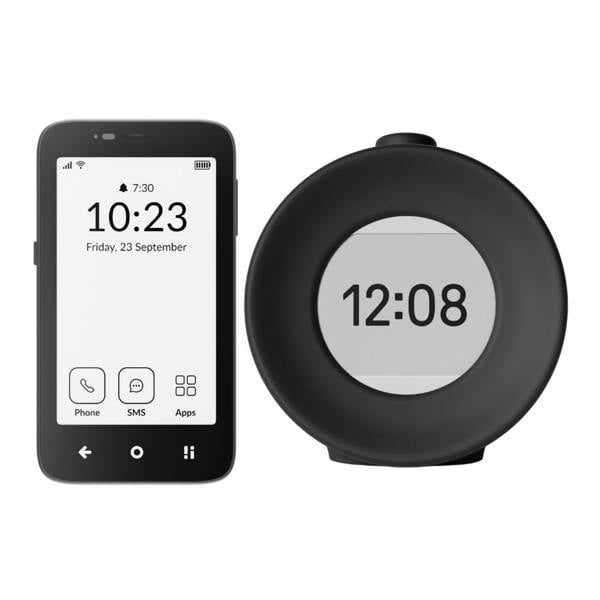 Mudita Kompakt 4G E-Ink Mobile Phone 32GB + Harmony 2 Alarm Clock Charcoal Black Bundle