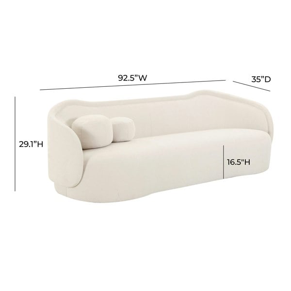 Furniture Edit Circe Cream Textured Velvet Sofa