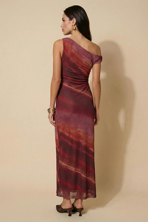 Urban Bliss Tie Dye Max Gold Trim Maxi Dress