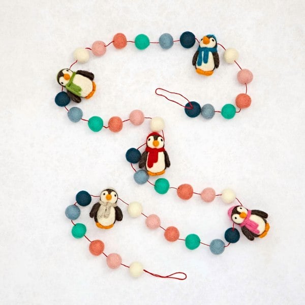 Paper High Felt Penguin Garland