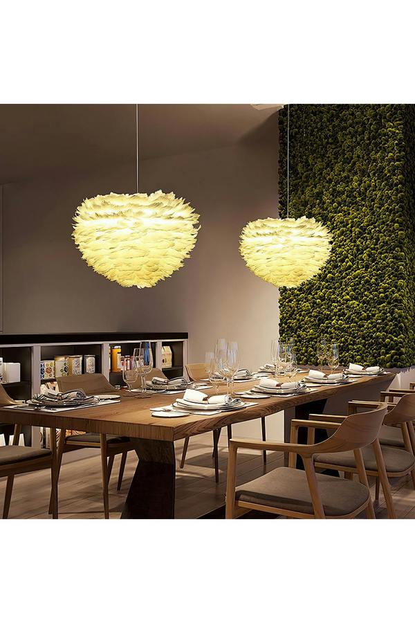 Living and Home Chic Feather 3-Light Chandelier Pendant Light