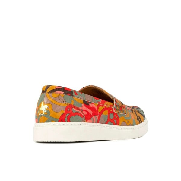 Embassy London Walter - Multi Print - Men's white sole Summer Loafer in eye catching soft leather