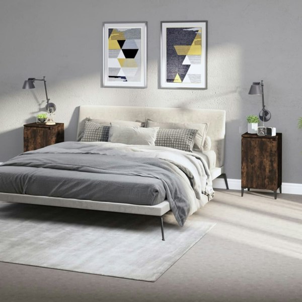 Berkfield Bedside Cabinets 2 pcs Smoked Oak 40x35x70 cm Engineered Wood