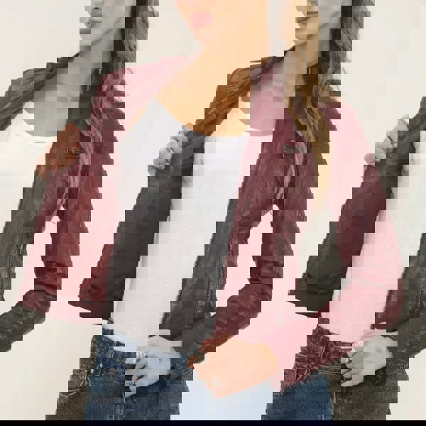 Leather Company Women's Real Leather Classic Racer Style Biker Jacket