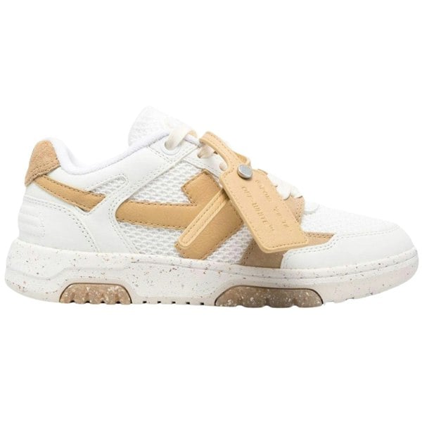 Off-White Out Of Office Slim Beige Mesh Sneakers UK 4