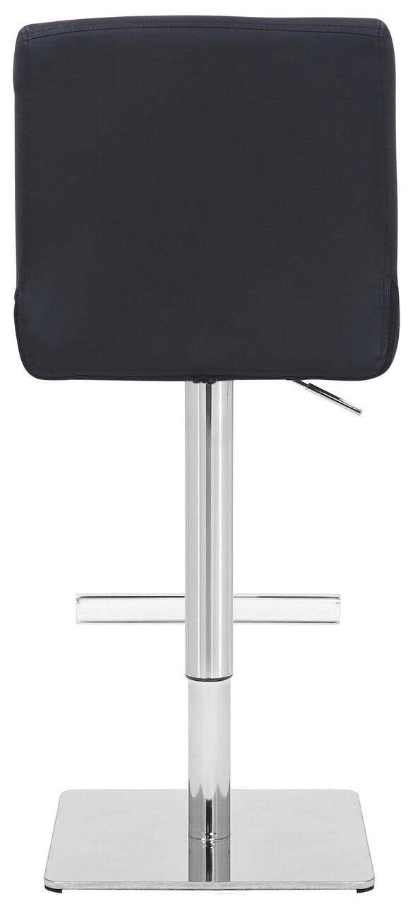 Lamboro Snella Deluxe Breakfast Bar Stool, Height Adjustable Swivel Gas Lift, Home Bar & Kitchen Real Leather Barstool, Black