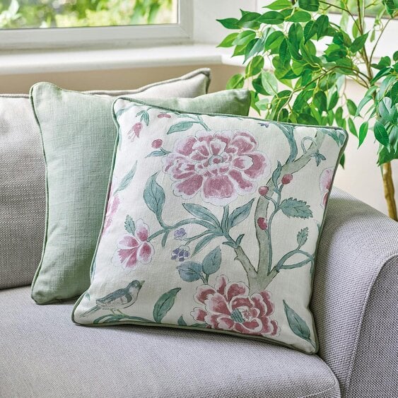 Scotts of Stow Dog Rose Embroidered Cushion