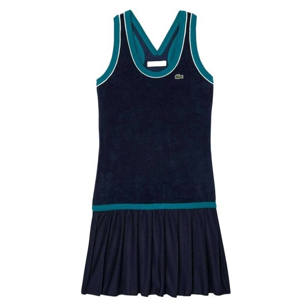 Lacoste Womens/Ladies French Terry Cross Back Slim Dress - Blue