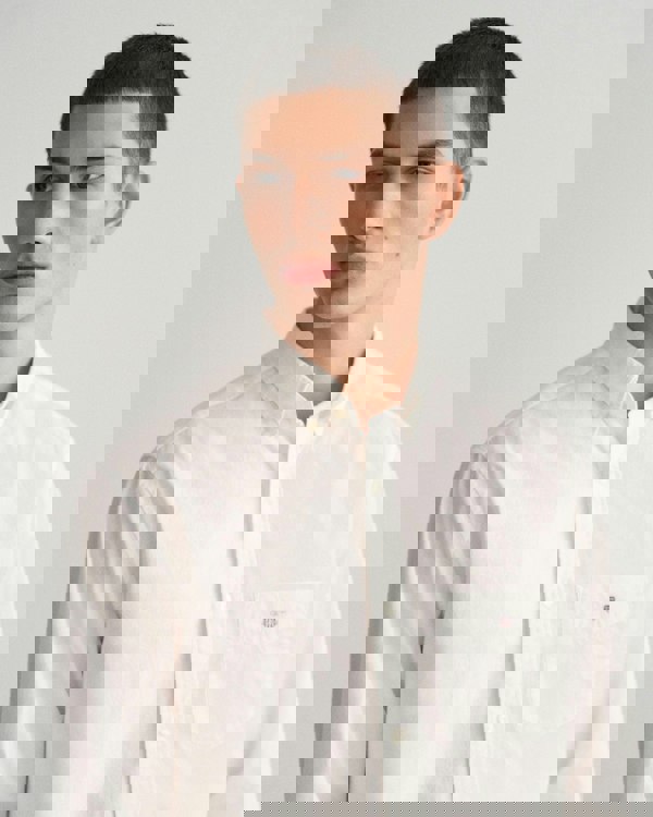 GANT Mens Regular Fit Long Sleeve Poplin Shirt - 110 White