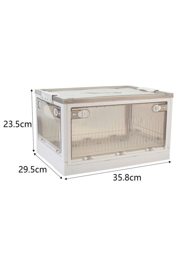 Living and Home Transparent Folding Storage Box with Wheels