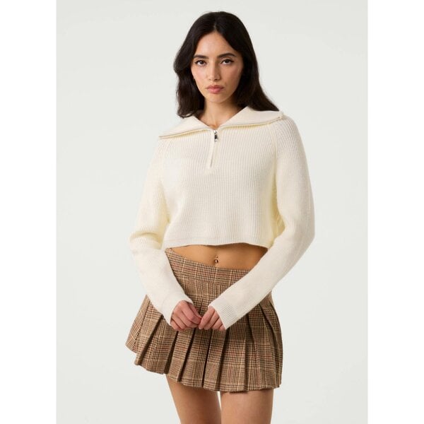 Pink Vanilla Half Zip Knitted Jumper