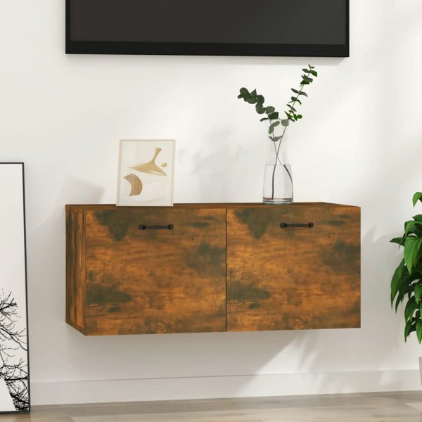 Berkfield Wall Cabinet Smoked Oak 80x35x36,5 cm Engineered Wood
