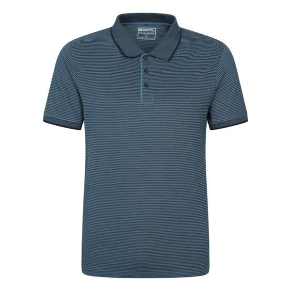 Mountain Warehouse Mens Dawnay Textured Pique Polo Shirt - Dark Blue - 