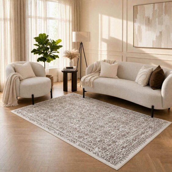 The Rugs Montana Cream Brown Rug | 3716