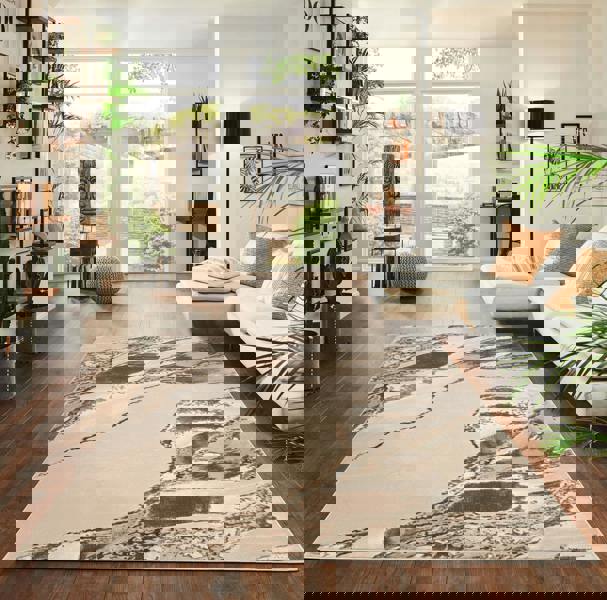 Smart Living Parma Modern Shimmer Rug - Beige