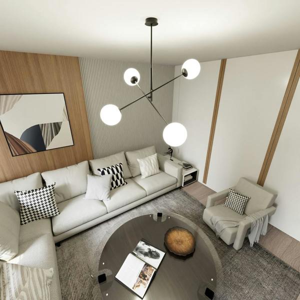 Emibig LINEAR Pendant lamp 4 x E14 Black with White Shade